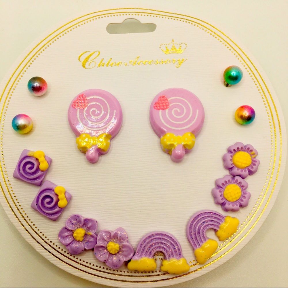 EARRINGS LOLLIPOPS RAINBOWS 🌈 FLOWERS!